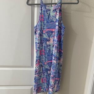 Sleeveless Tropical Print Dress